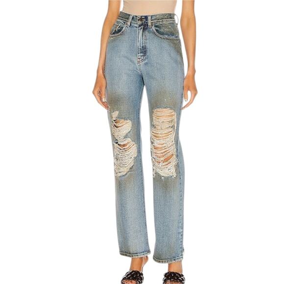 Retrofete Chris Jeans Destroyed Distressed Ripped Denim in Zephyr - Picture 1 of 12